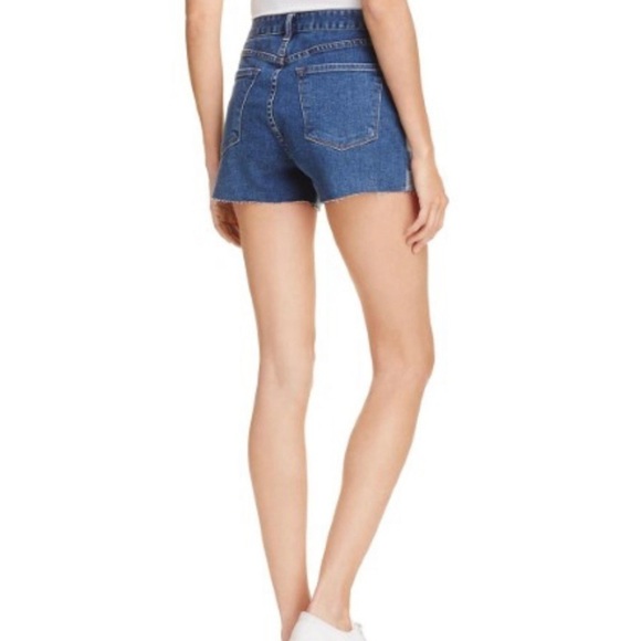 J Brand Gracie High Rise Raw Hem Denim Shorts Blue Size 27 - Picture 2 of 6